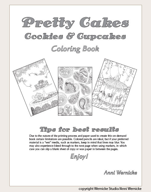 Pretty Cakes Coloring Book Title Page