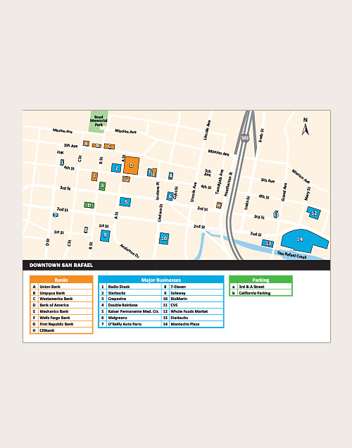 San Rafael downtown map