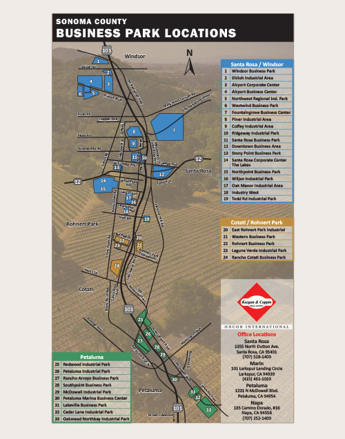 Sonoma County business parks map