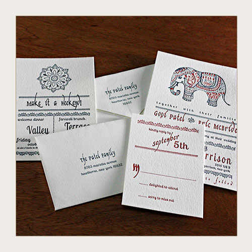 letterpress wedding invitation suite