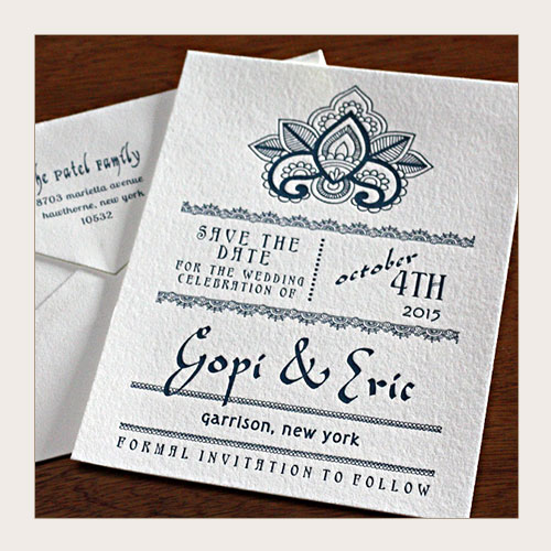 Indian wedding save the date card