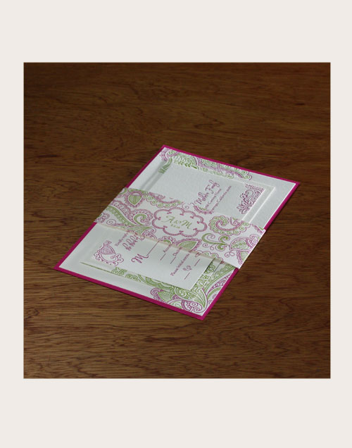 paisley themed wedding invitation suite