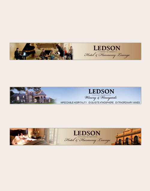 Banner ads for Ledson Winery and Hotel